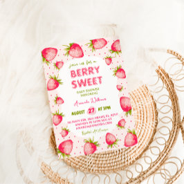 Invitación Chica de fresa Baby Shower