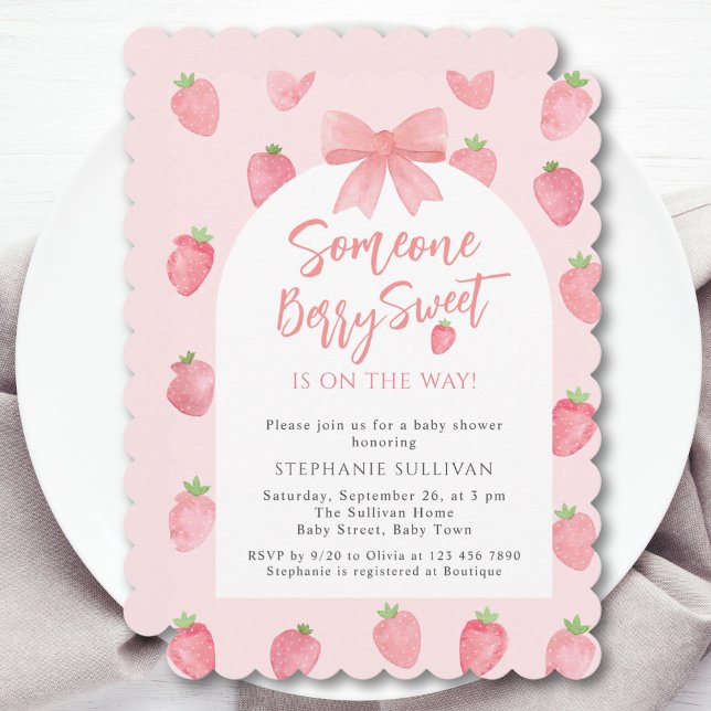 Invitación Chica de Fresa Dulce Baby Shower (Subido por el creador)
