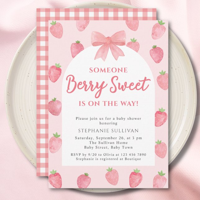 Invitación Chica de Fresa Dulce Baby Shower  (Subido por el creador)