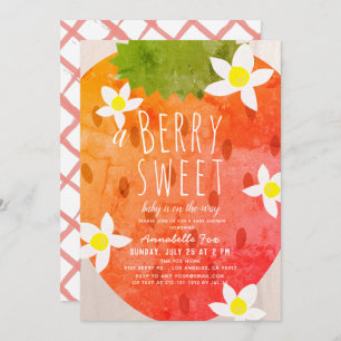 Invitación Chica de fresa dulce Berry Baby Shower