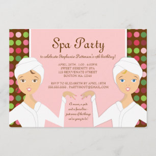 Invitación Chica de Fun Spa cumpleaños fiesta de spa invitaci