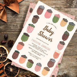 Invitación Chica de gallos rosados de otoño
