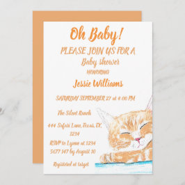 Invitación Chica de gato gatito gatito gatito gatito