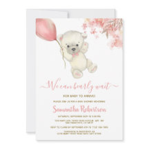 Chica de globo rosa de Oso Polar de Teddy Baby Sho