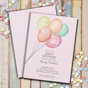 Invitación Chica de globos acuáticos Baby Shower