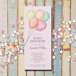 Invitación Chica de globos acuáticos Baby Shower