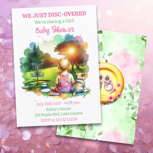 Invitación Chica de golf de disco duro Baby Shower (Subido por el creador)