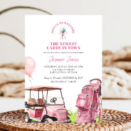 Invitación Chica de golf el más nuevo caddie Baby Shower
