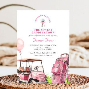 Invitación Chica de golf el más nuevo caddie Baby Shower