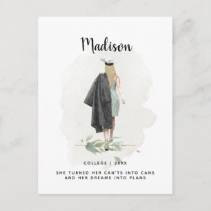 Invitación Chica de graduación de follaje acuático