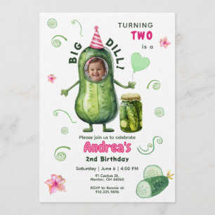 Invitación Chica de gran pepino en vinagre Cumpleaños de cual