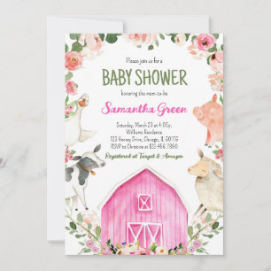 Invitación Chica de granja Baby Shower