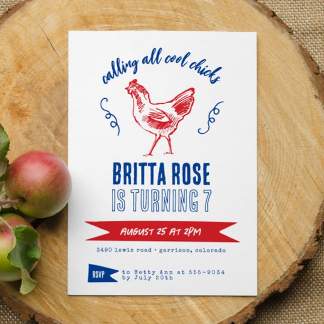 Invitación Chica de granja moderna Cute fiesta de cumpleaños (Subido por el creador)