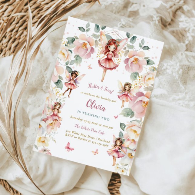 Invitación Chica de hadas Cumpleaños Floral Encantada caprich (Subido por el creador)