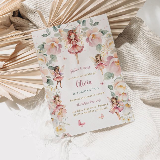 Invitación Chica de hadas Cumpleaños Floral Encantada caprich (Subido por el creador)