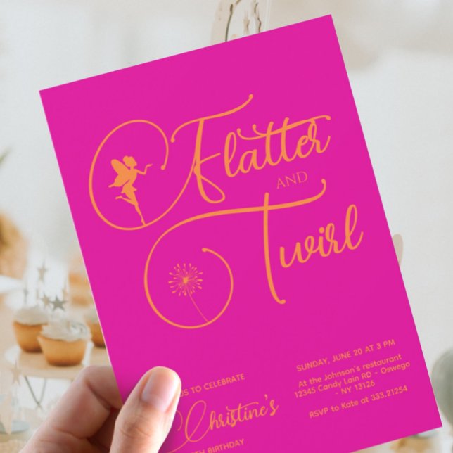 Invitación Chica de hadas Cumpleaños Minimalista Simple Moder (Subido por el creador)