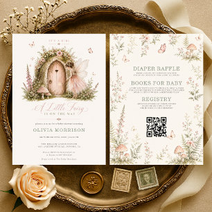 Invitación Chica de hadas del bosque Todo en Uno Baby Shower