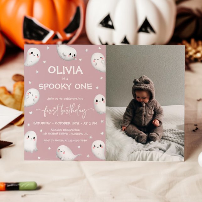 Invitación Chica de Halloween  1er cumpleaños foto (Subido por el creador)