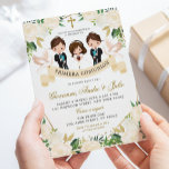 Invitación Chica de hermanos españoles, primera comunión sagr<br><div class="desc">Chica de hermanos españoles,  primera invitación a la comunión sagrada</div>