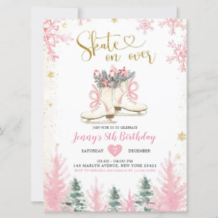 Invitación Chica de hielo y rosa de invierno Cumpleaños