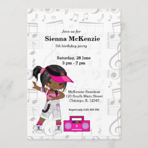 Invitación Chica de hip hop