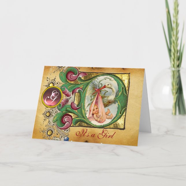 Invitación Chica DE HISTORIAS FLORALES BABY SHOWER PINK GEM M (Anverso)