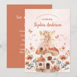Invitación Chica de hongos forestales encantados Baby Shower