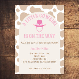 Invitación Chica de impresión de vaca occidental Baby Shower