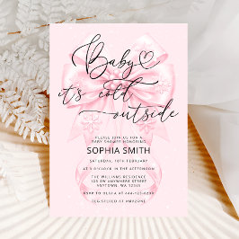 Invitación Chica de invierno Baby Shower Baby hace frío afuer