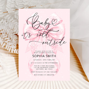 Invitación Chica de invierno Baby Shower Baby hace frío afuer