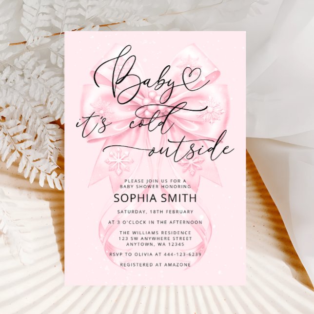 Invitación Chica de invierno Baby Shower Baby hace frío afuer (Subido por el creador)
