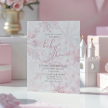 Chica de invierno Baby Shower copo de nieve rosa