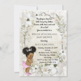 Invitación Chica de invierno de Baby Shower, etnica, Winter W