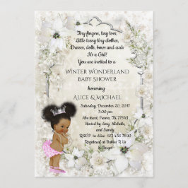 Invitación Chica de invierno de Baby Shower, etnica, Winter W