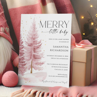 Invitación Chica de invierno de Navidad, baby shower alegre