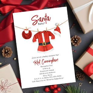 Invitación Chica de invierno de Navidades de Vestido de Santa