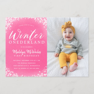 Invitación Chica de Invierno de Onederland Foto de Fiesta de