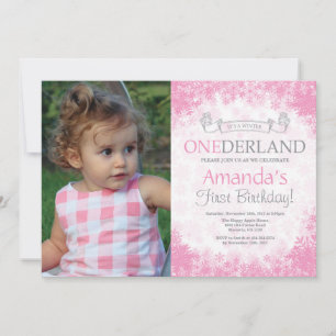 Invitación Chica de Invierno de Onederland Foto de primer cum