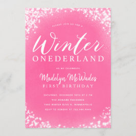 Invitación Chica de Invierno de Onederland Primer Fiesta de c