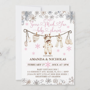 Invitación Chica de Invierno Mucho Diversión Baby Shower