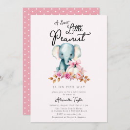 Invitación Chica de la caída de la calabaza rosa del elefante