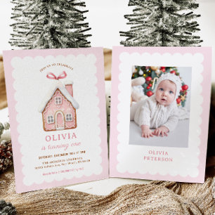 Invitación Chica de la casa Gingerbread Foto del Fiesta de cu