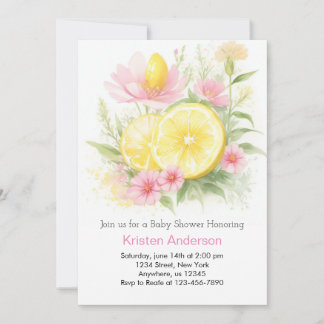Invitación Chica de la celebración del stand de Lemonade Baby