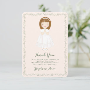 Invitación Chica de la Comunión Rezando Gracias