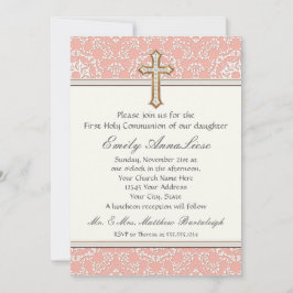 Invitación Chica de la Cruz Dorada de Oro de la Santa Primera