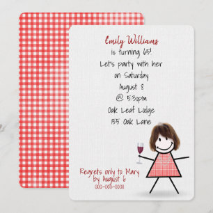 Invitación Chica de la fiesta de cumpleaños número 65 con vin