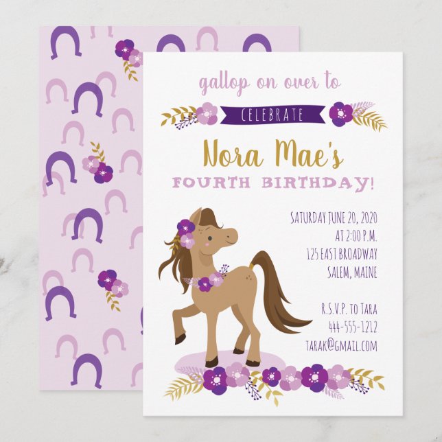 Invitación Chica de la Fiesta de Ponis (Anverso / Reverso)