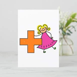 Invitación Chica de la figura de palo con Rótulo Plus