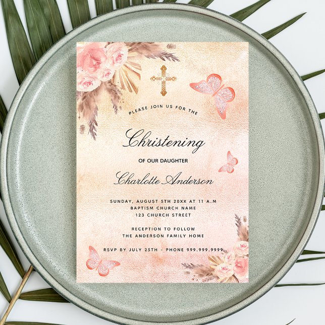 Invitación Chica de la mariposa de pampas de Navidad (Subido por el creador)