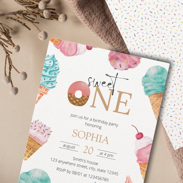 Invitación Chica de la Primera Fiesta de Cumpleaños de la Cre (Subido por el creador)